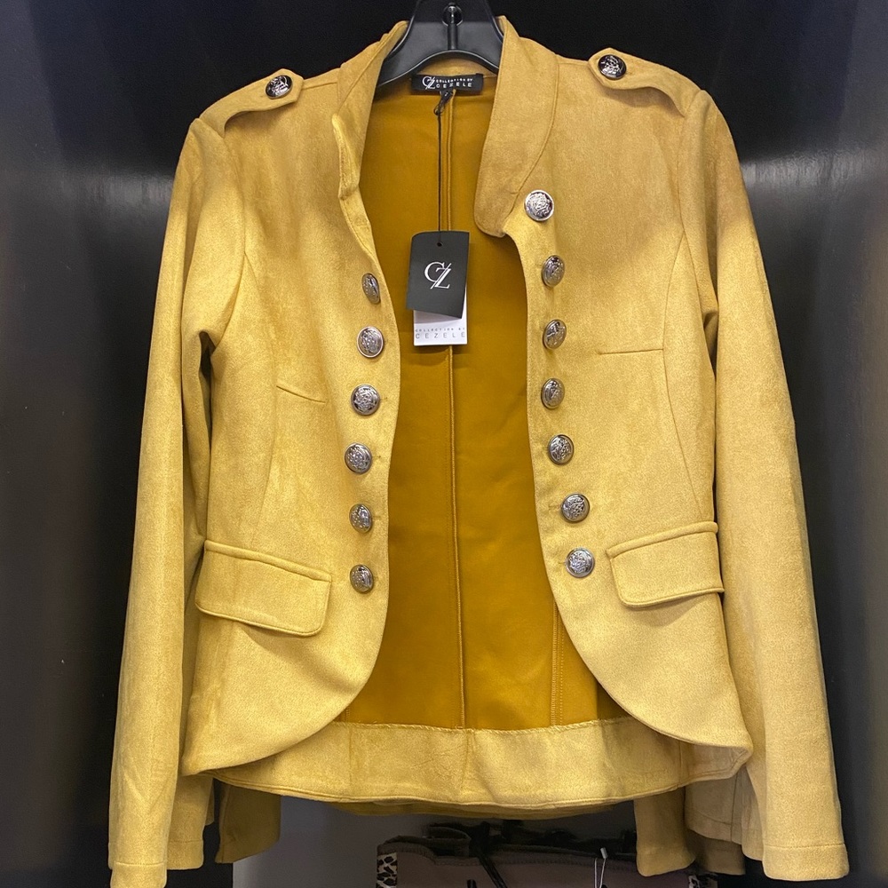 Mustard Military-Style Women's Jacket